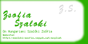 zsofia szaloki business card