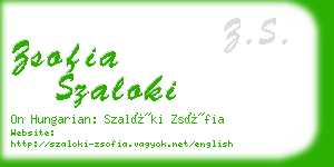 zsofia szaloki business card